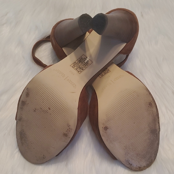 White House Black Market Rosalie Suede Sandal Ankle Strap Heels Size 10 - Picture 6 of 6